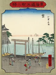 Nr. 42 Shichirigahama Strand in Miya, 1865